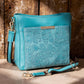 Slim Crossbody Concealed Carry Purse Lambskin - Turquiuse Blue