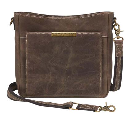 Slim Crossbody Concealed Carry Purse Distressed Buffalo - Brown