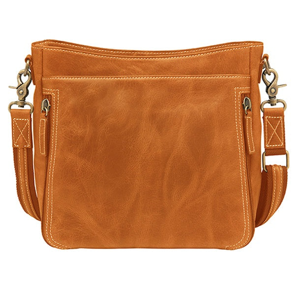Slim Crossbody Concealed Carry Purse Distressed Buffalo Caramel