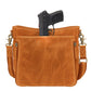 Slim Crossbody Concealed Carry Purse Distressed Buffalo Caramel