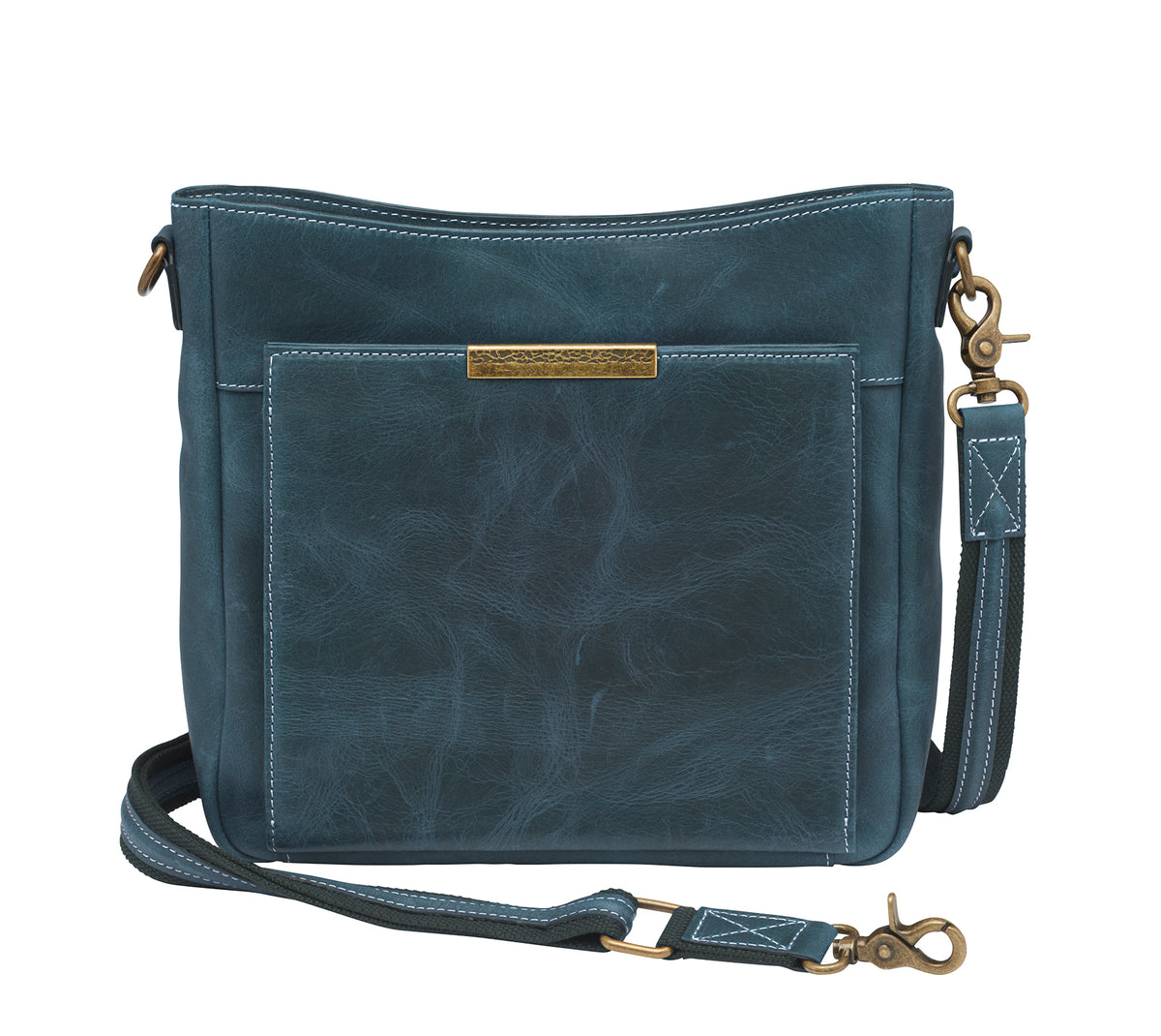 Slim Crossbody Concealed Carry Purse Distressed Buffalo - Blue