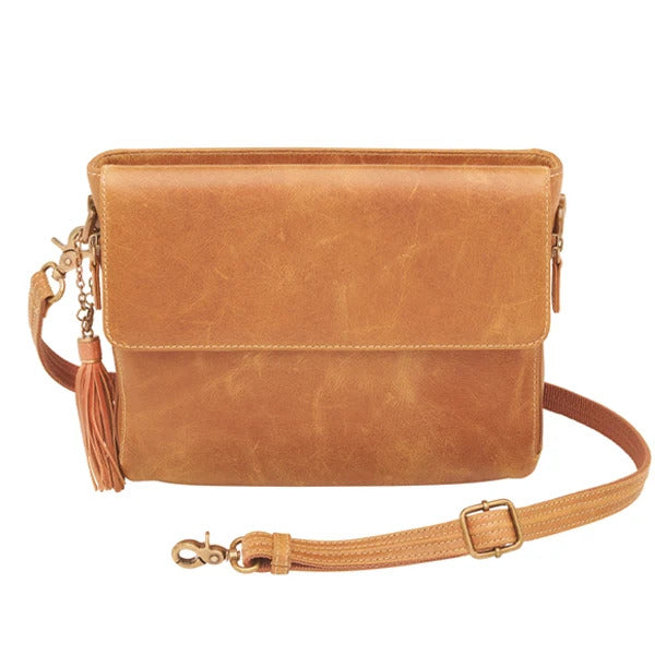 Clutch Concealed Carry Purse Distressed Buffalo - Carmel