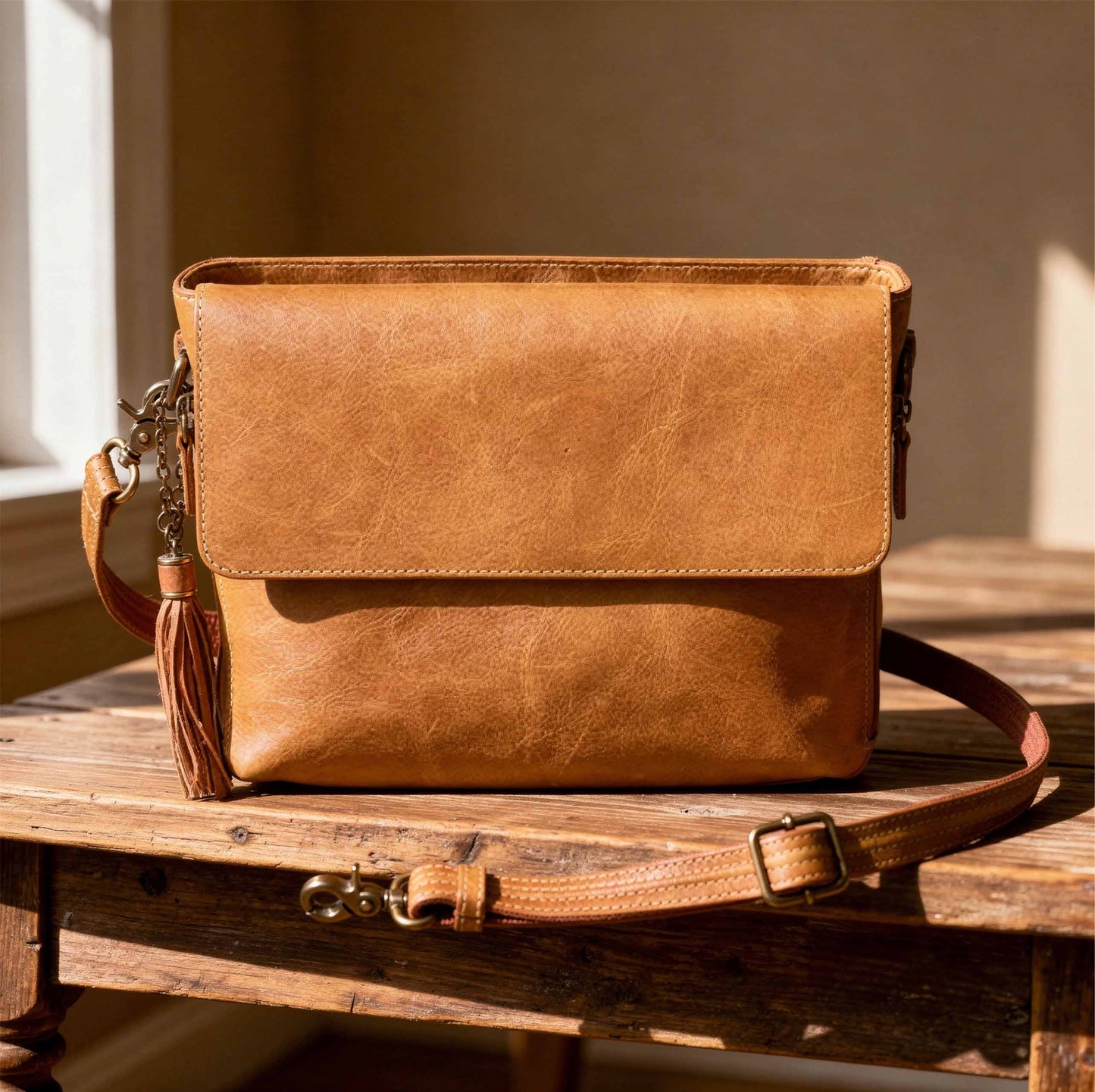 Clutch Concealed Carry Purse Distressed Buffalo - Carmel