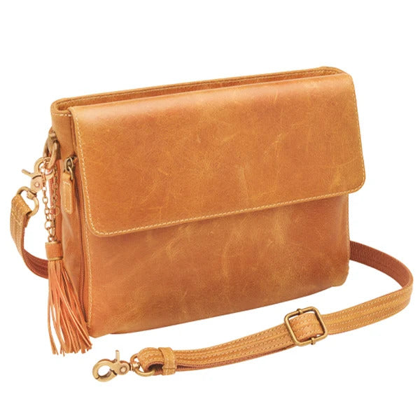 Clutch Concealed Carry Purse Distressed Buffalo - Carmel