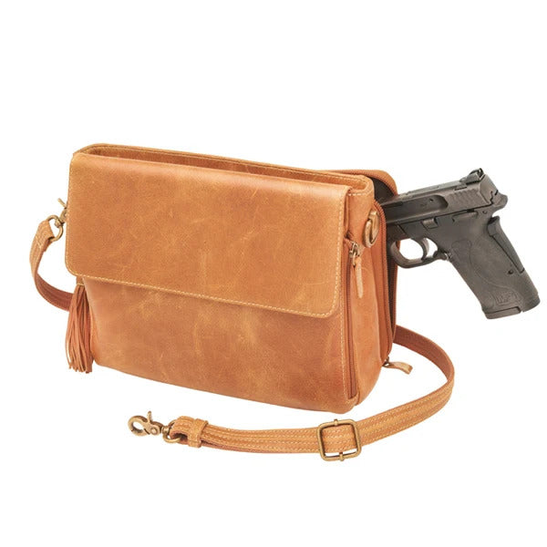 Clutch Concealed Carry Purse Distressed Buffalo - Carmel