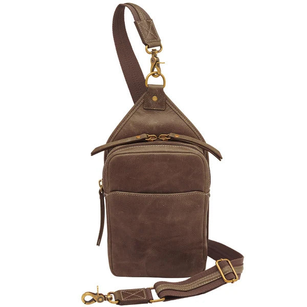 Compact Concealed Carry Sling Crossbody USA Buffalo Leather