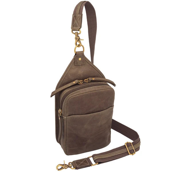 Compact Concealed Carry Sling Crossbody USA Buffalo Leather