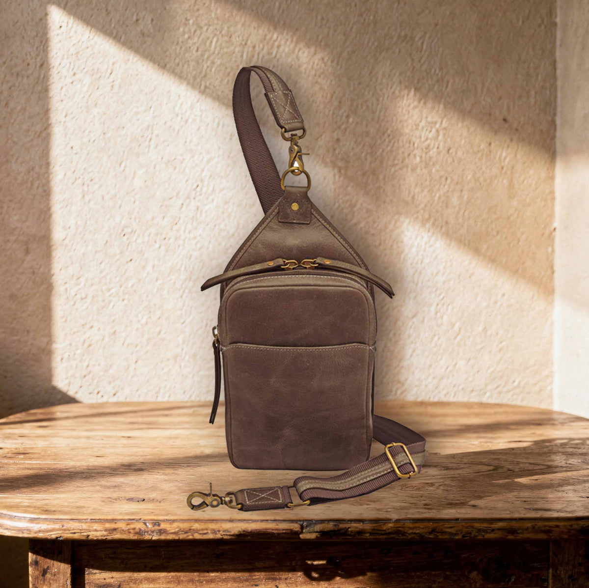Compact Concealed Carry Sling Crossbody USA Buffalo Leather