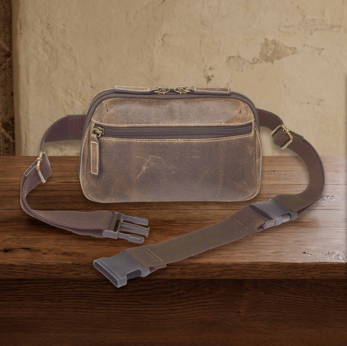 Waist Sling Pack Concealed Carry Distressed Buffalo - Brown