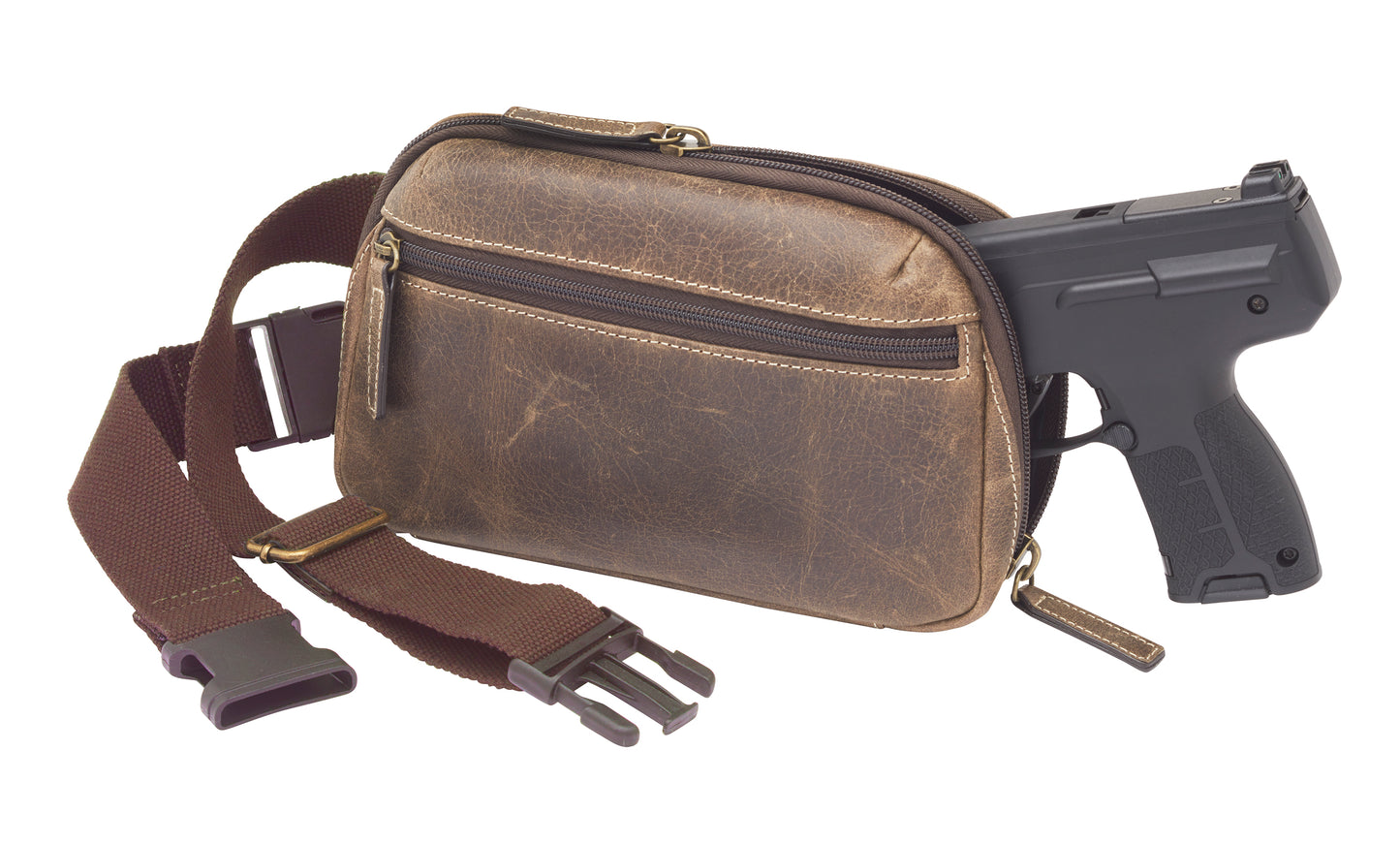 Waist Sling Pack Concealed Carry Distressed Buffalo - Brown