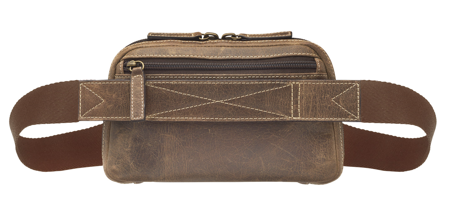 Waist Sling Pack Concealed Carry Distressed Buffalo - Brown