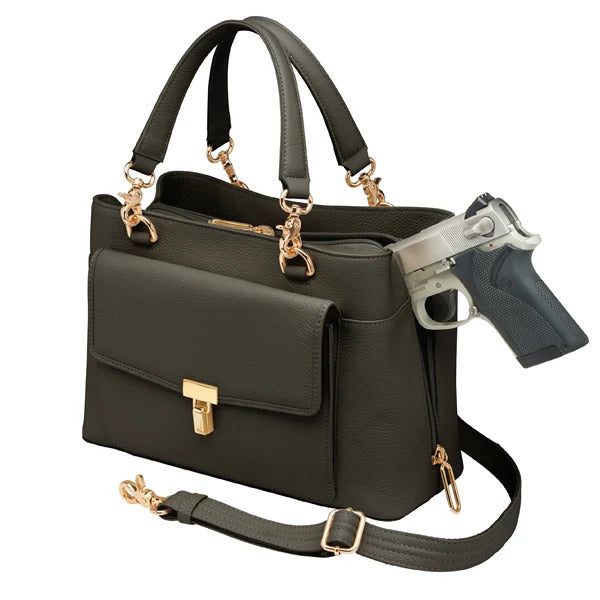 Avenue Large Satchel Concealed Carry Bag - Black