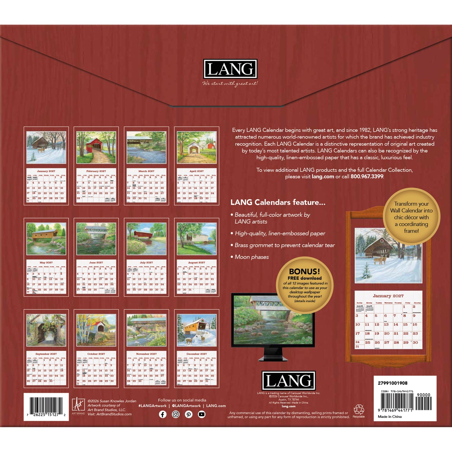 Covered Bridge - 2027 Wall Calendar