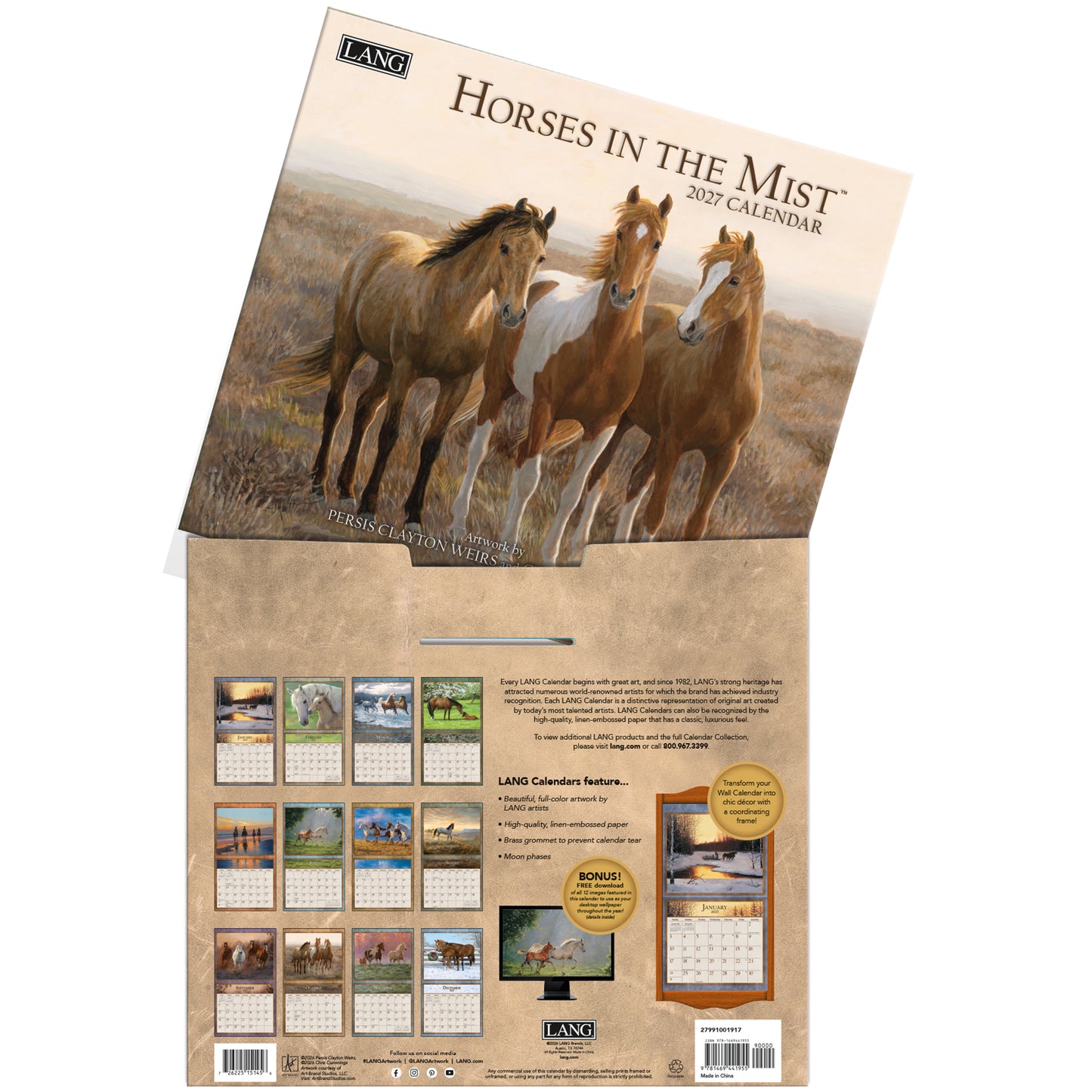 Horses in the Mist - 2027 Wall Calendar