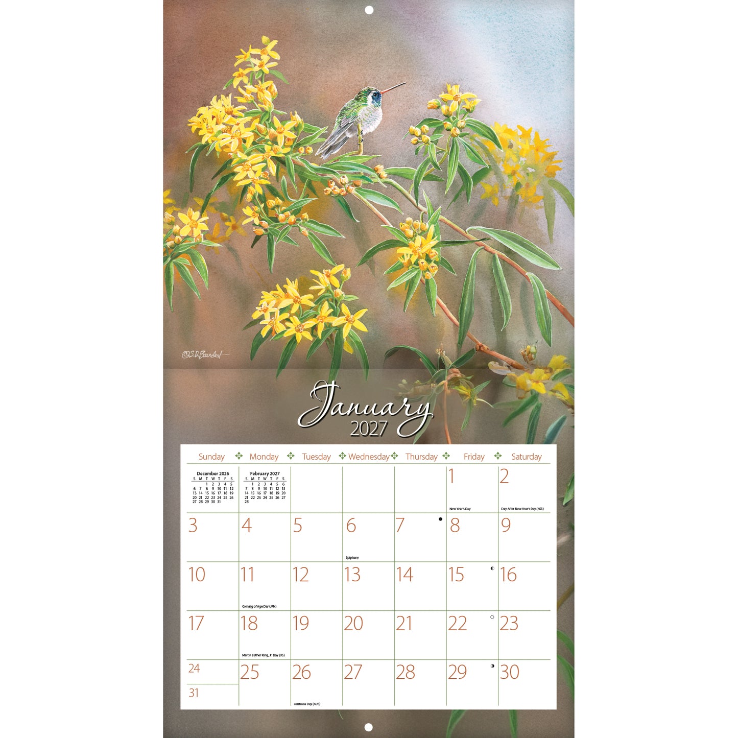 Hummingbirds - 2027 Wall Calendar