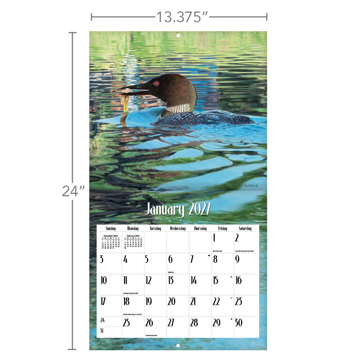 Loons in the Lake - 2027 Wall Calendar