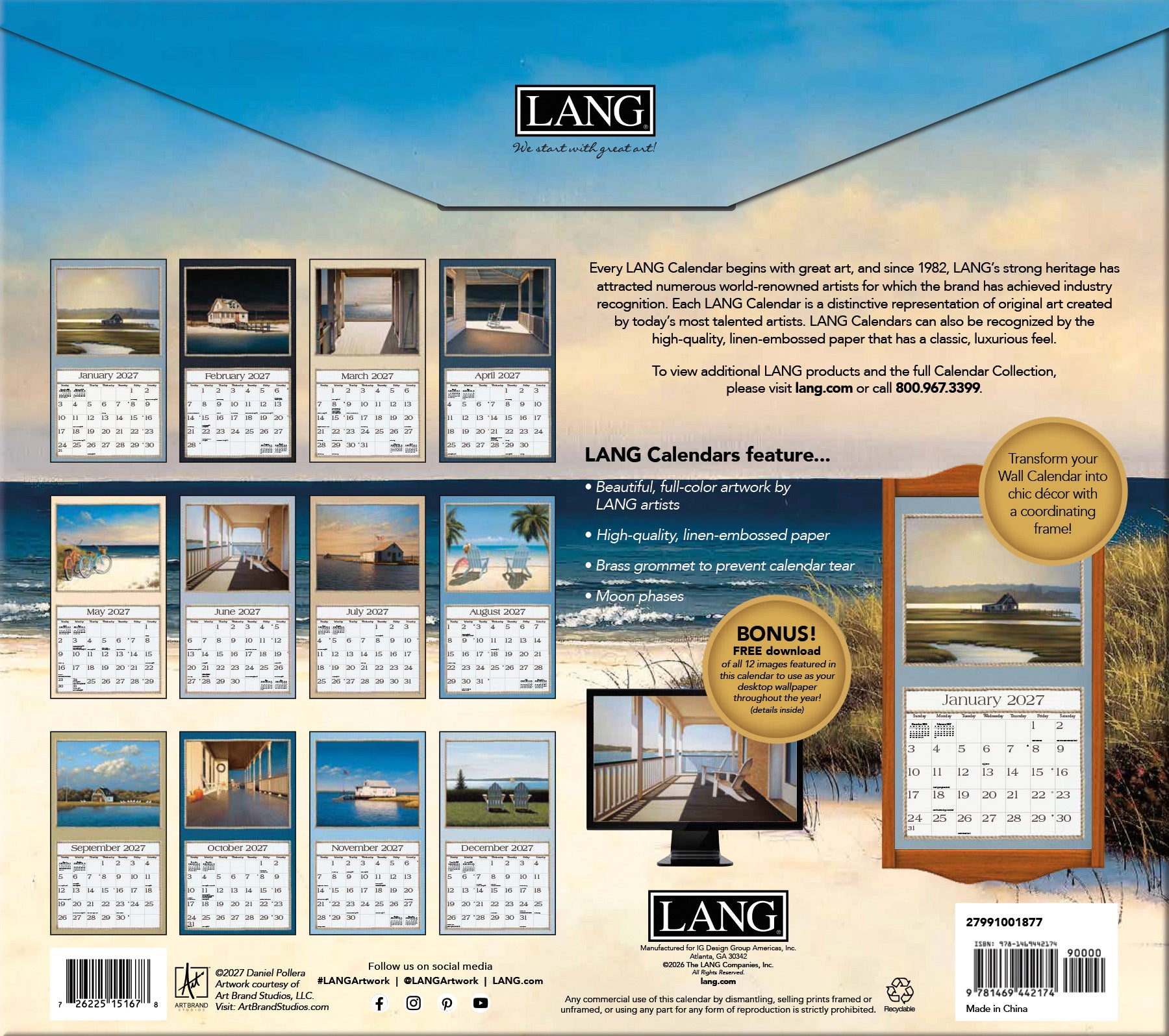 Seaside - 2027 Wall Calendar Wall Calendar from Wild Wings