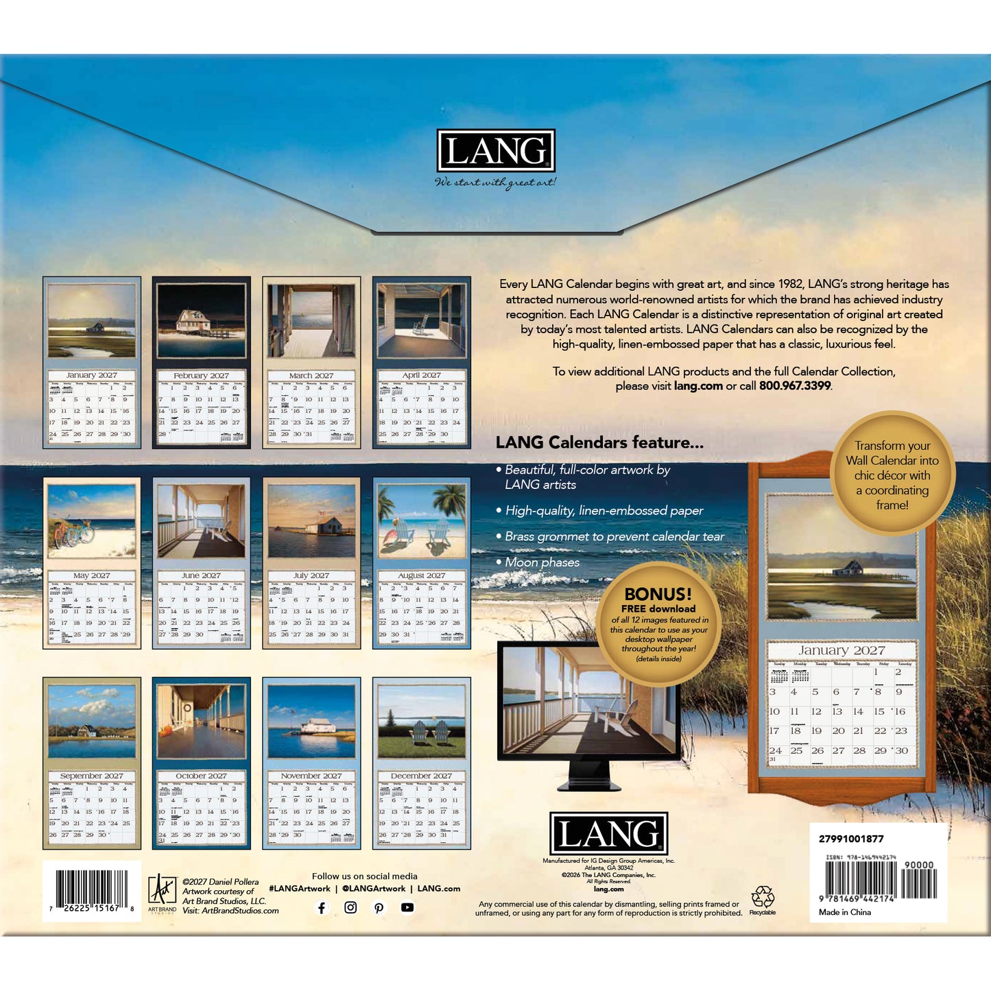 Seaside - 2027 Wall Calendar