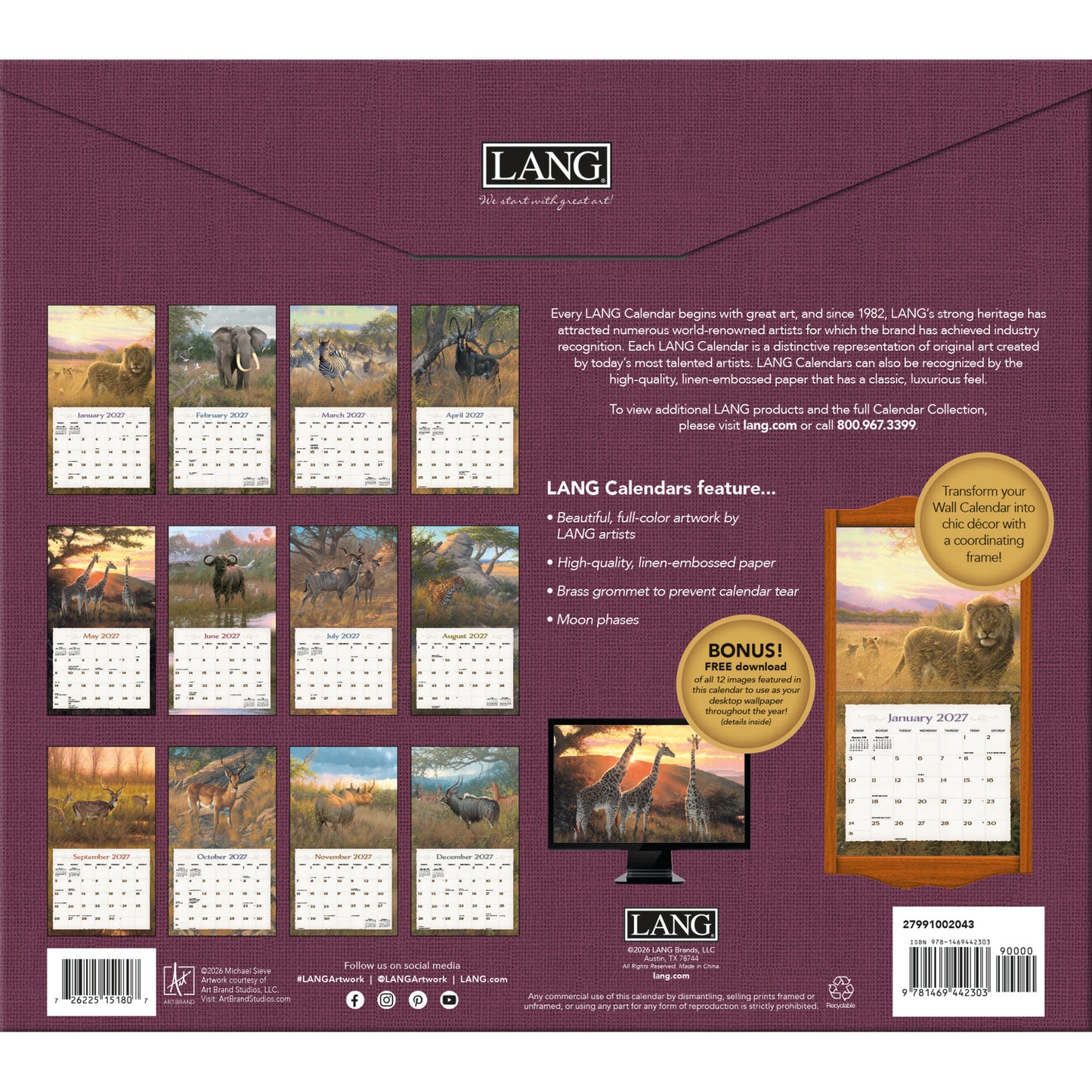 Spirit of Africa - 2027 Wall Calendar