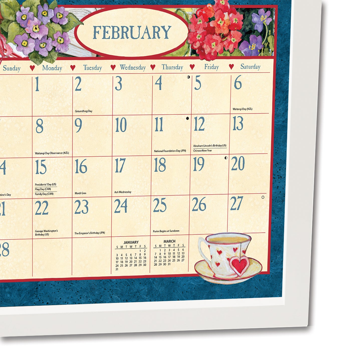 White - Contemporary Calendar Frame