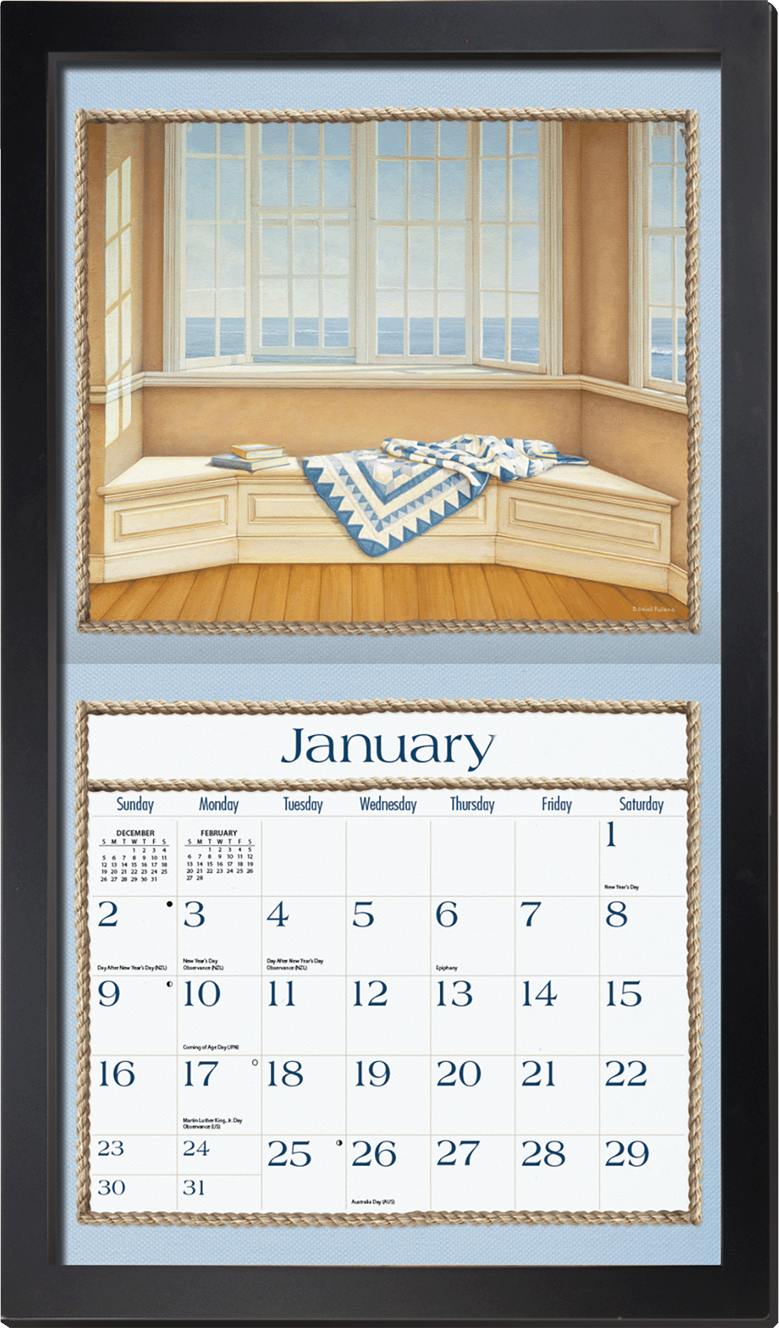 Black - Contemporary Calendar Frame