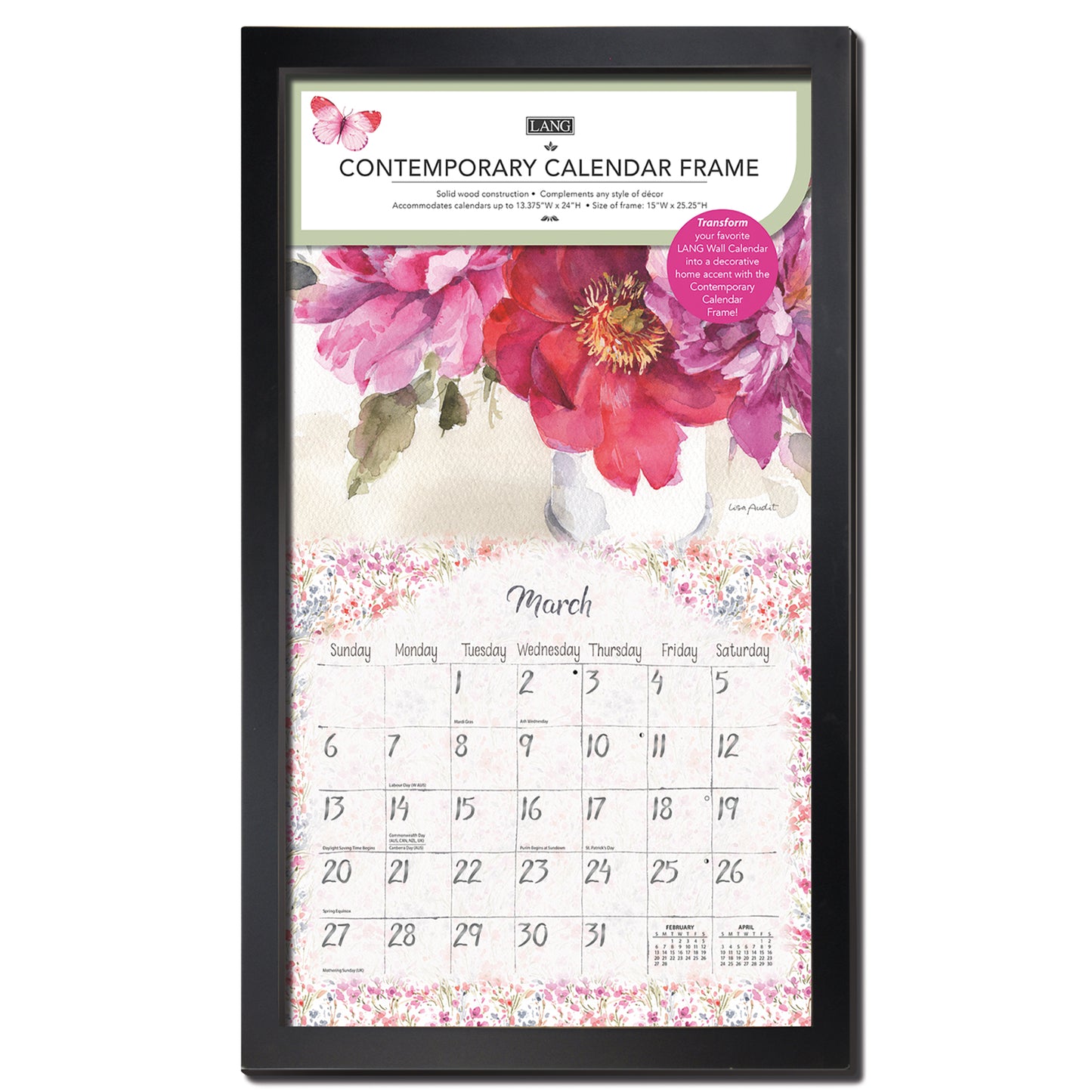 Black - Contemporary Calendar Frame