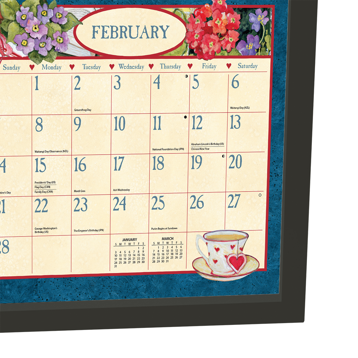 Black - Contemporary Calendar Frame