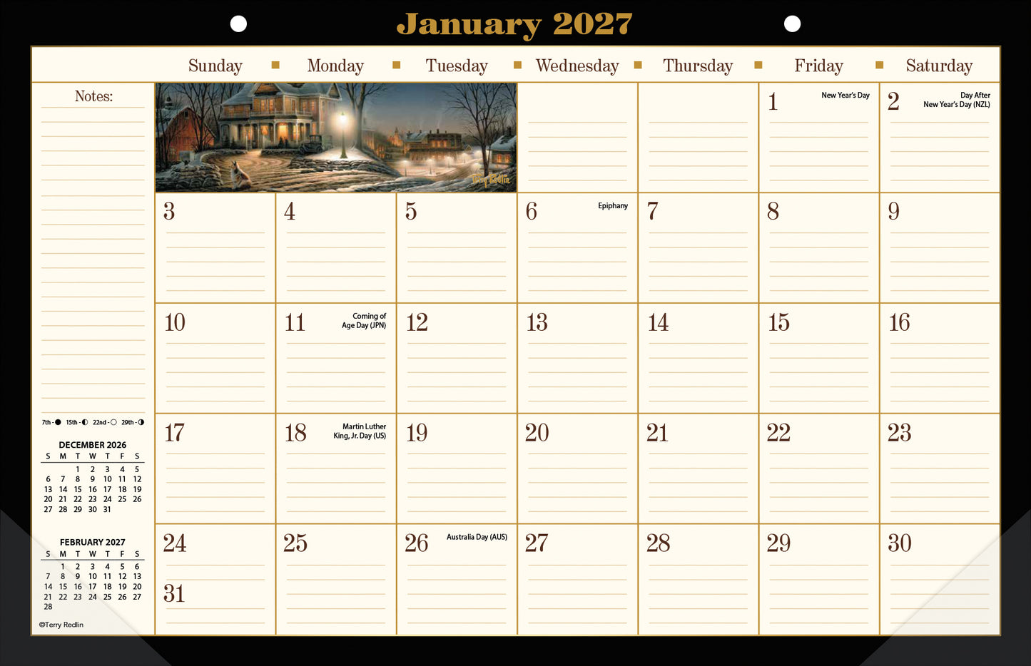 Terry Redlin 2027 - 11" x 17" Deskpad Calendar