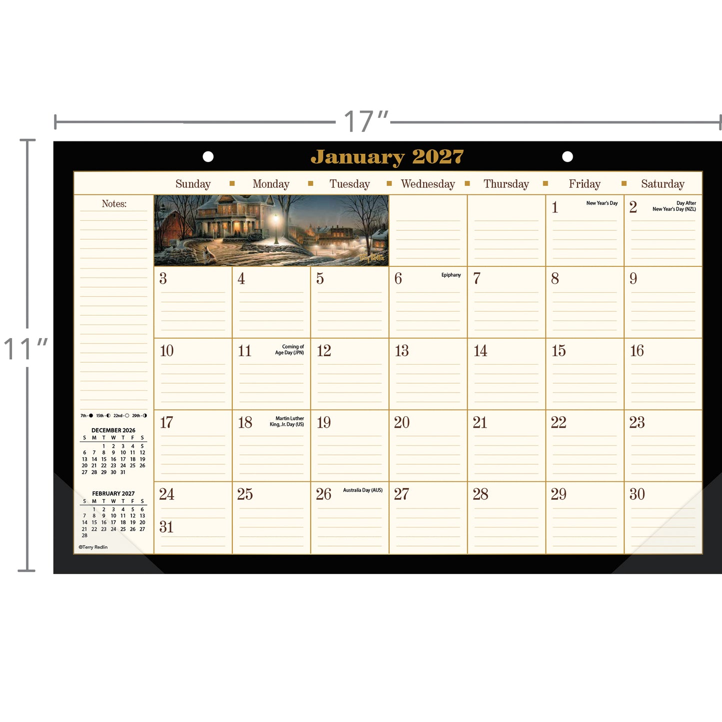 Terry Redlin 2027 - 11" x 17" Deskpad Calendar