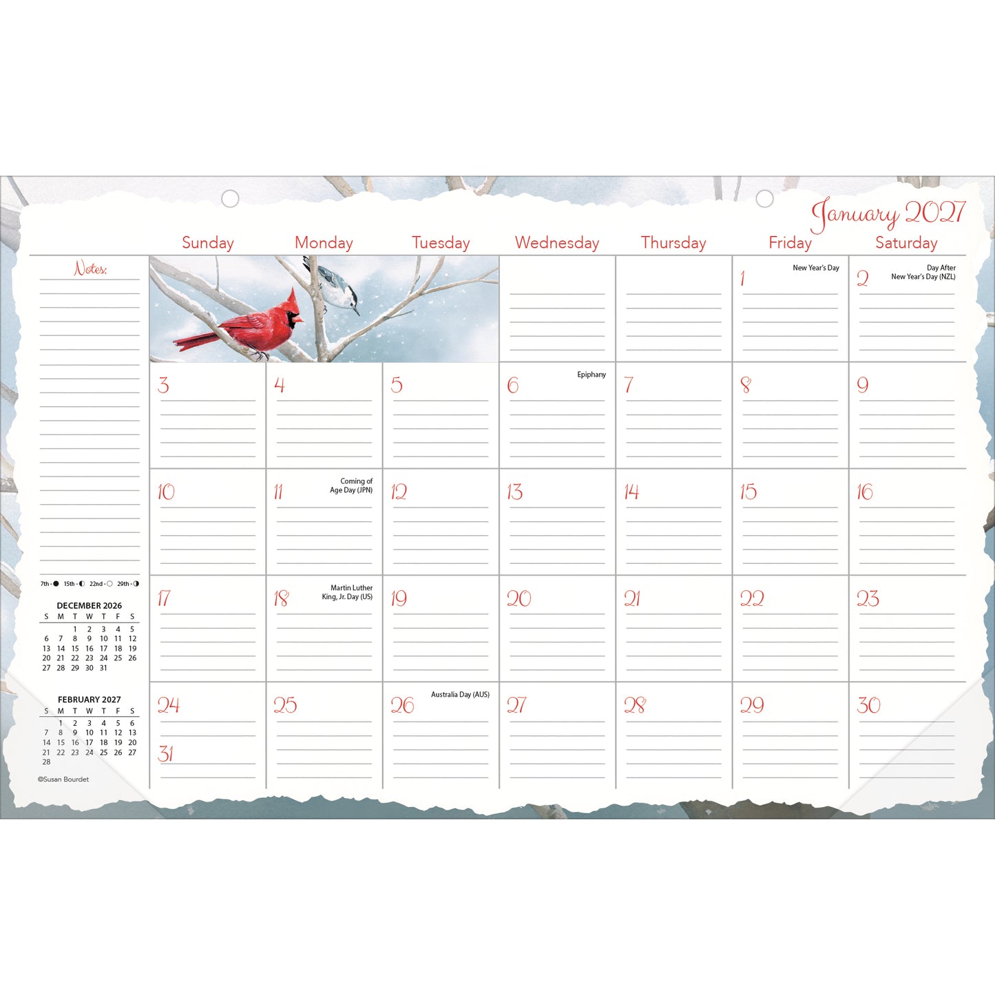 Songbirds 2027 - 11" x 17" Deskpad Calendar