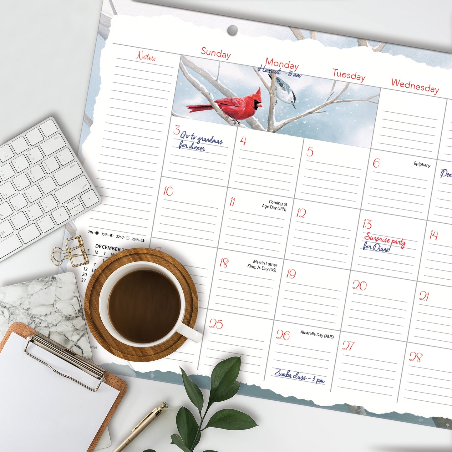 Songbirds 2027 - 11" x 17" Deskpad Calendar