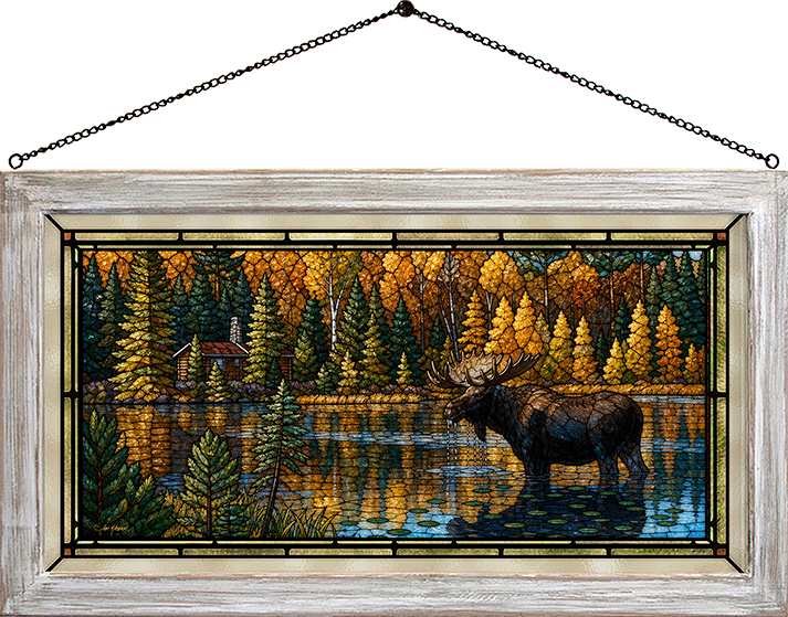 The Loner - Moose - Stained Glass Art