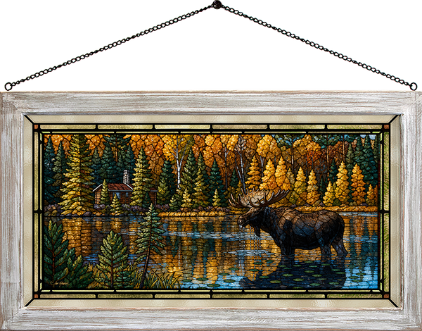 The Loner - Moose - Stained Glass Art