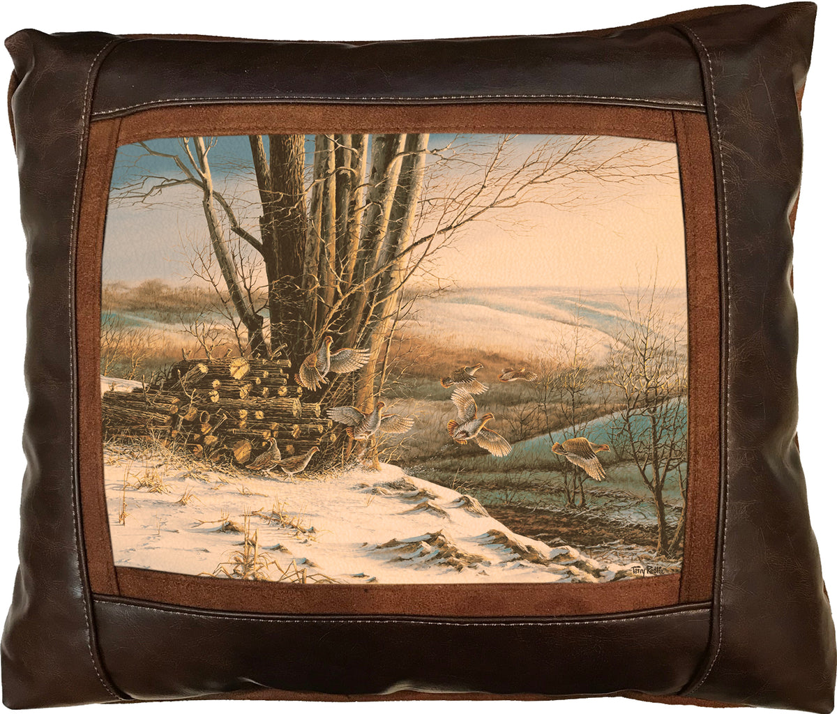 Breaking Away - 15" x 17"  Leather Pillow