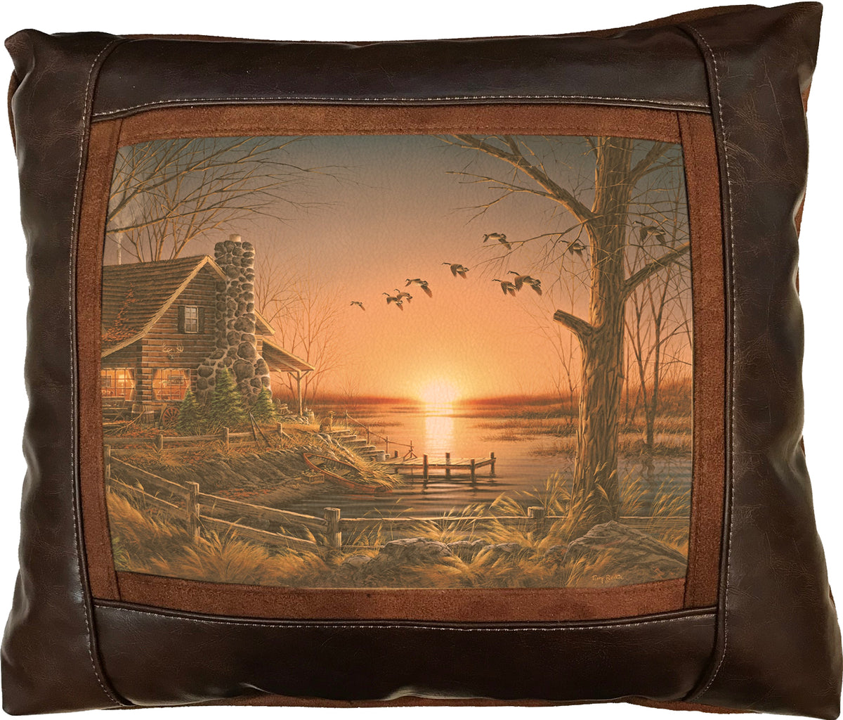 Comforts of Home - 15" x 17"  Leather Pillow