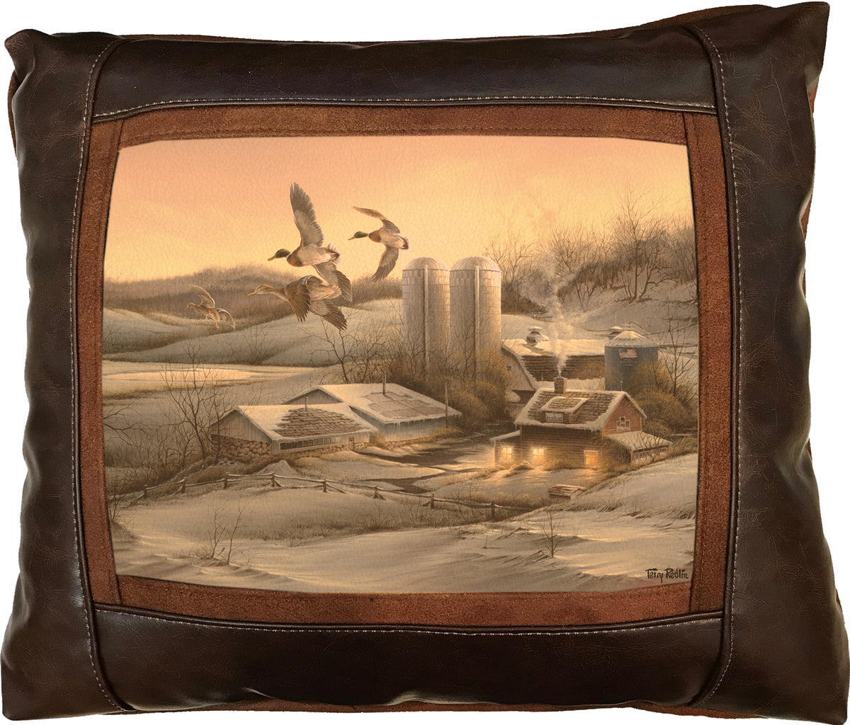 Evening Company - 15" x 17"  Leather Pillow