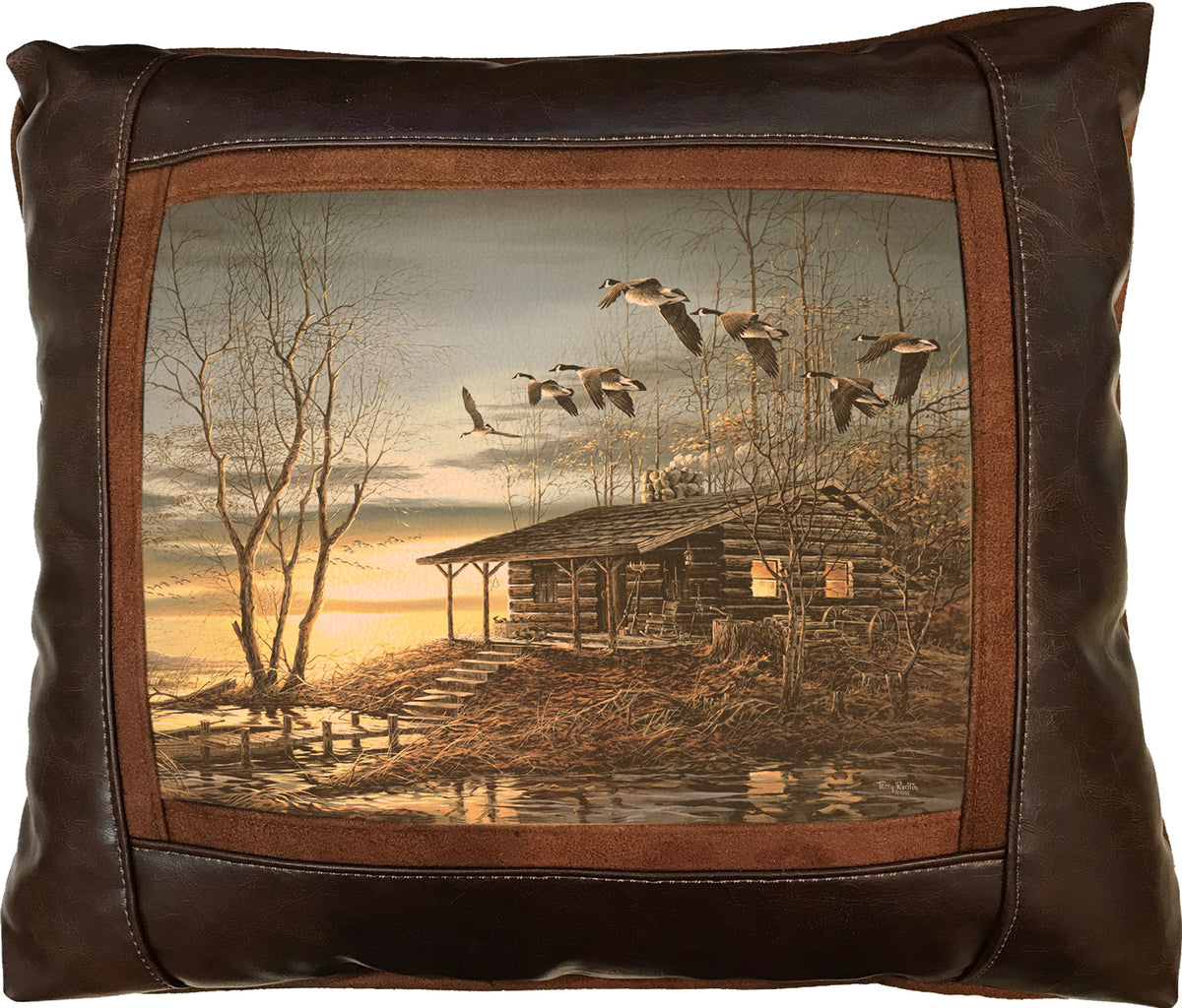 Evening Retreat - 15" x 17"  Leather Pillow