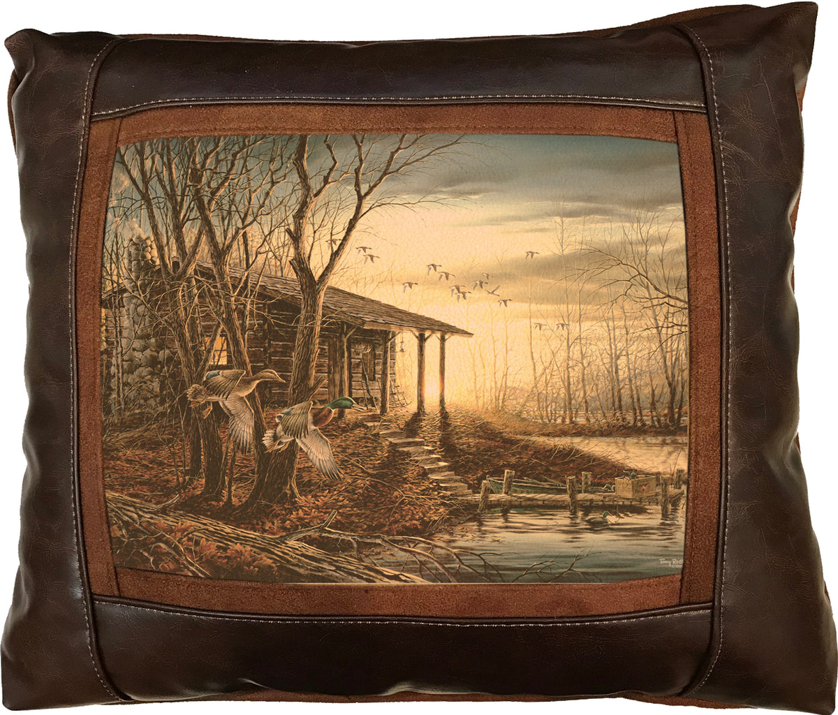 Morning Retreat - 15" x 17"  Leather Pillow