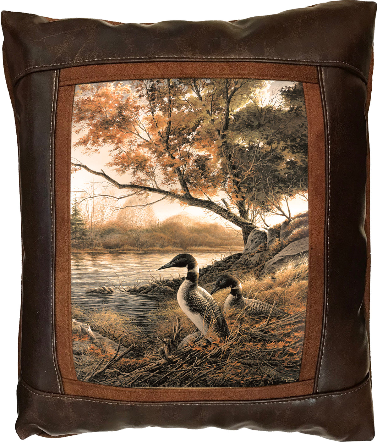 Hidden Point - 15" x 17"  Leather Pillow