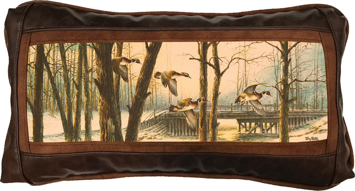 April Snow - 10" x 18" Leather Pillow