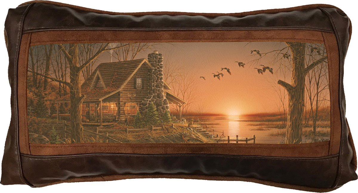 Comforts of Home - 10" x 18" Leather Pillow