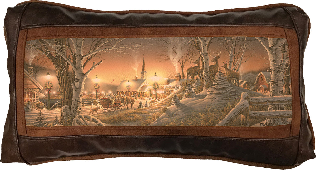Night on the Town - 10" x 18" Leather Pillow