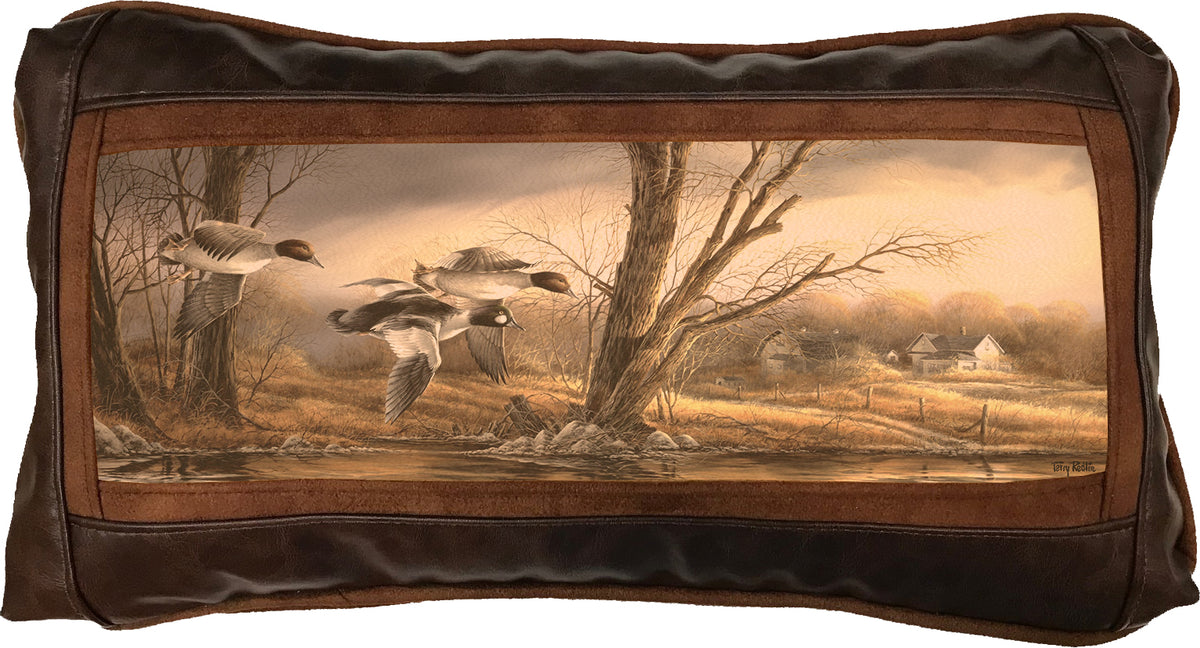 Rushing Rapids - 10" x 18" Leather Pillow