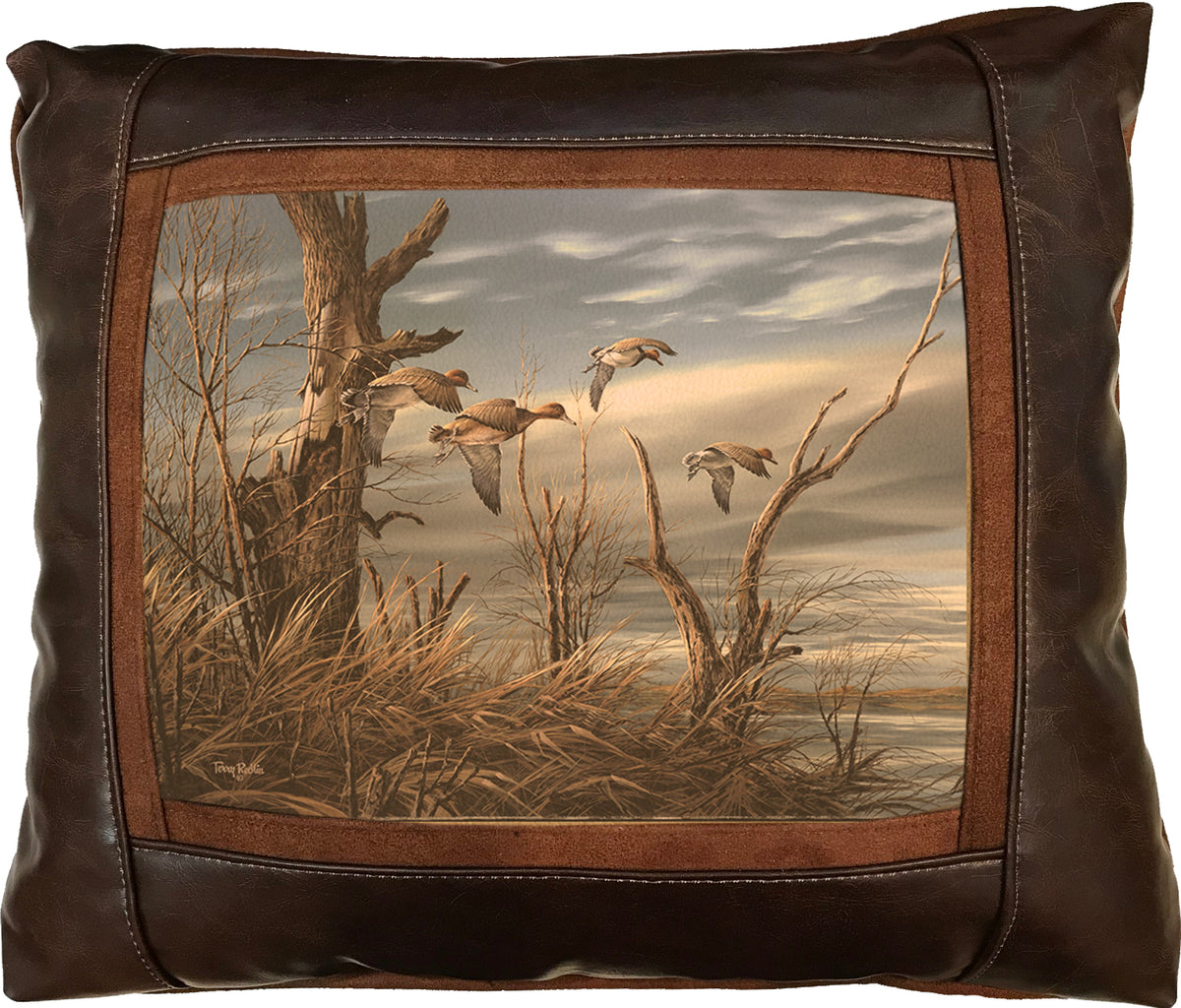 Aging Shoreline - 15" x 17"  Leather Pillow