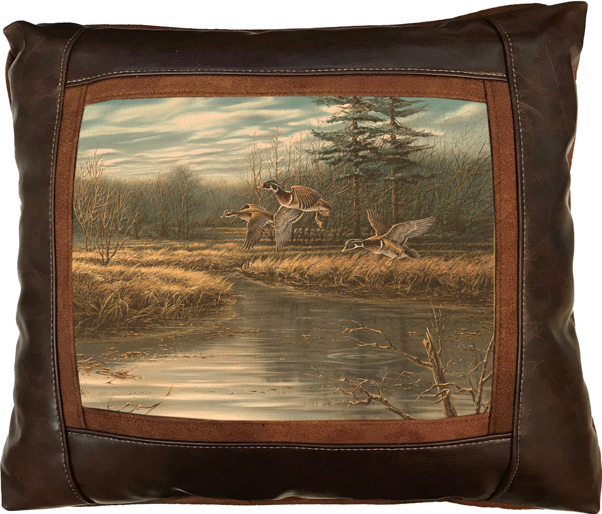 Colorful Trio - 15" x 17"  Leather Pillow