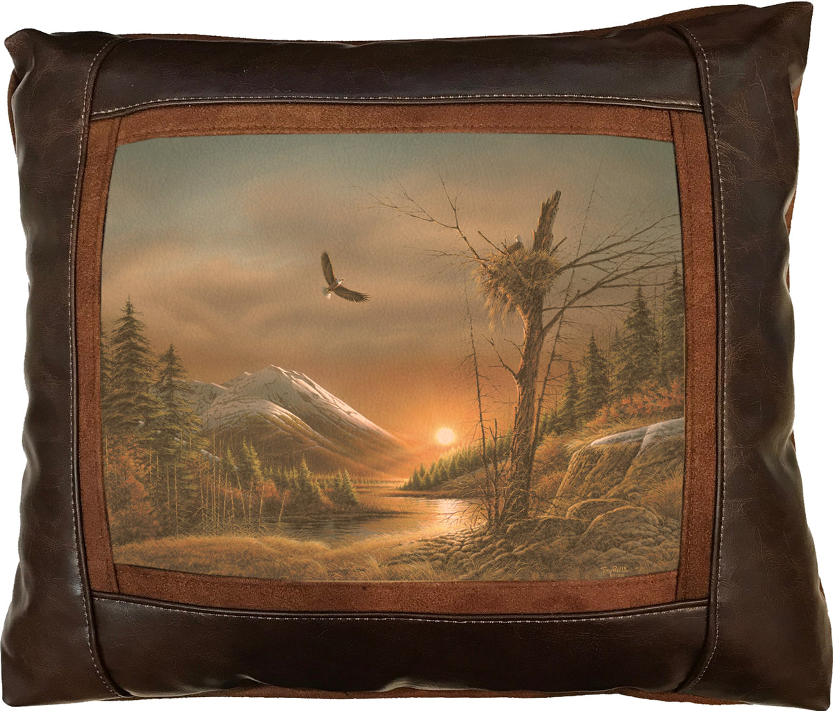 Flying Free - 15" x 17"  Leather Pillow