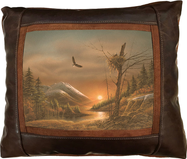 Flying Free - 15" x 17"  Leather Pillow