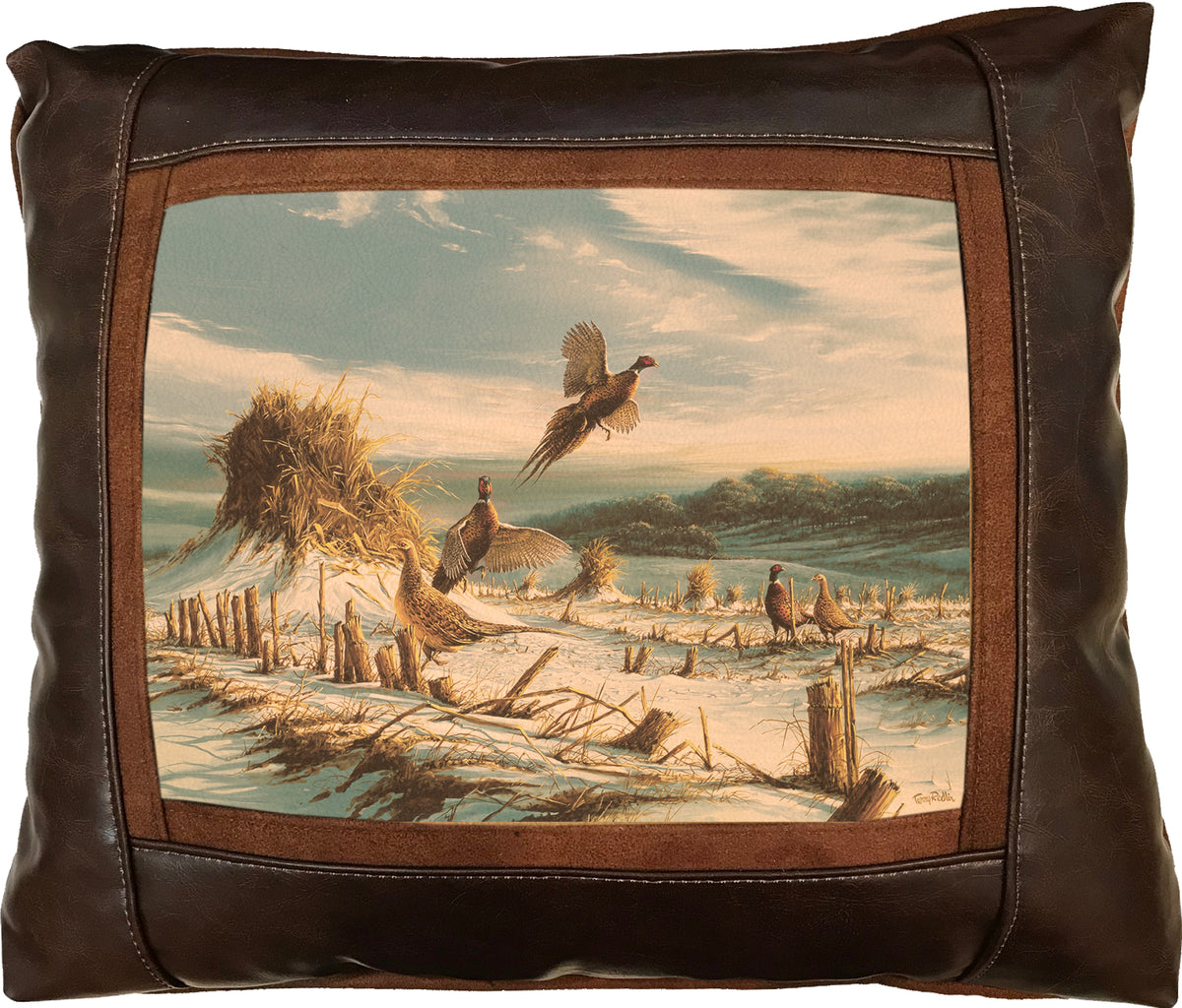 Startled - 15" x 17"  Leather Pillow