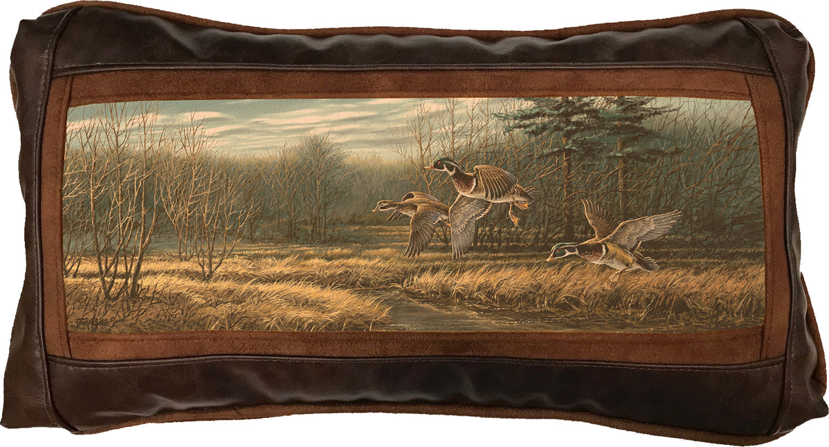 Colorful Trio - 10" x 18" Leather Pillow