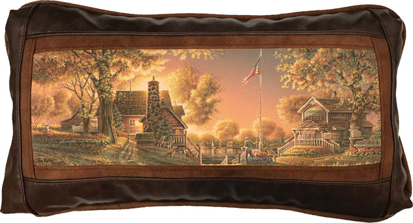 Good Evening, America! - 10" x 18" Leather Pillow